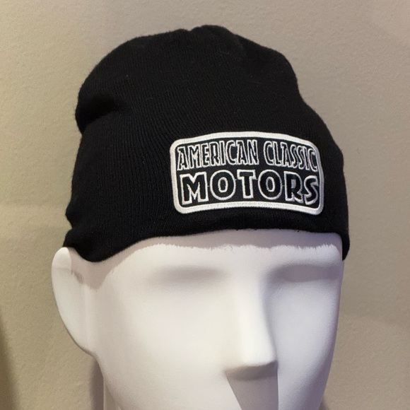 American Classic Motors Men’s One Size Black Beanie Embroidered ACM Patch - Picture 1 of 5